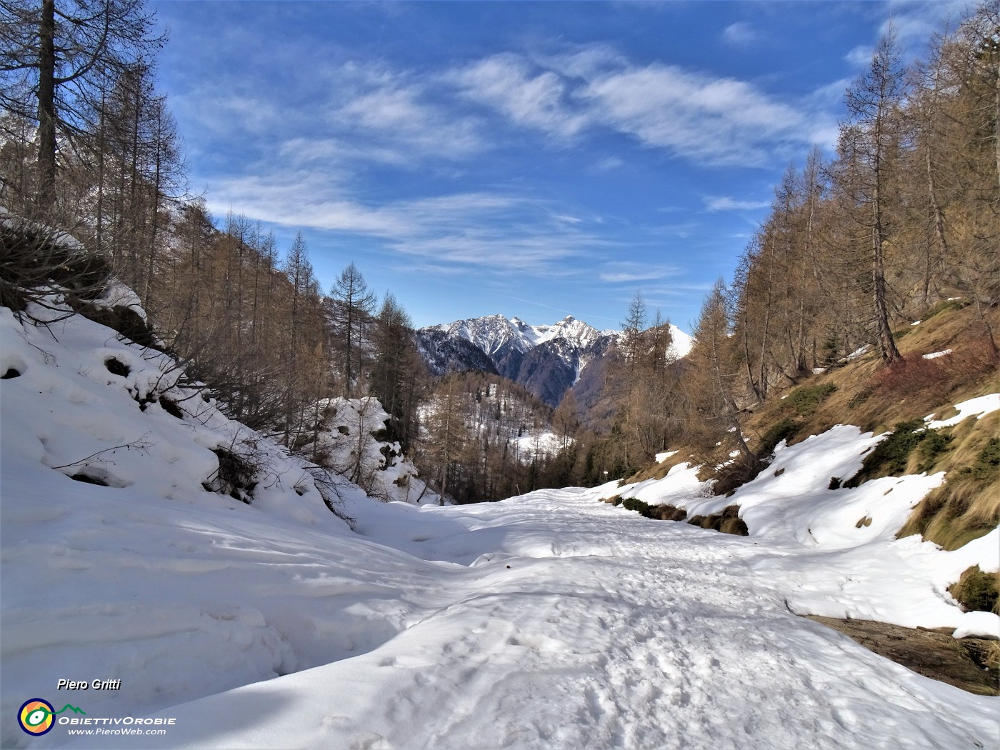 19 Ora si cammina su neve battuta e non ghiacciata...splende il sole finalmente.JPG